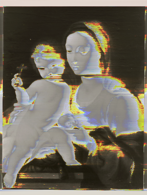 Madonna and Child image closeup.