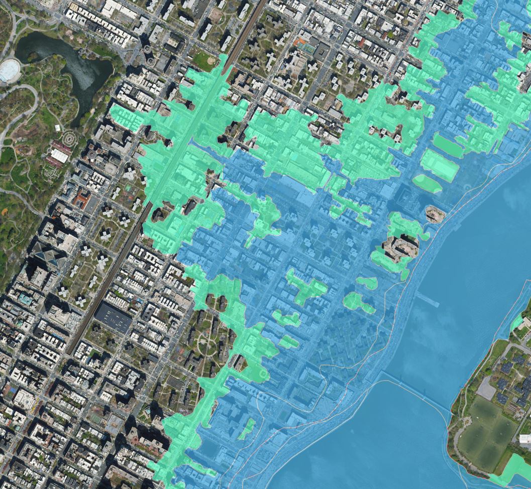 Flood plain from NYC hazard mapper.